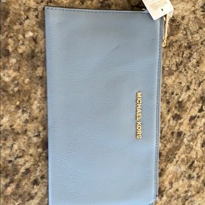 Michael kors baby blue wristlet